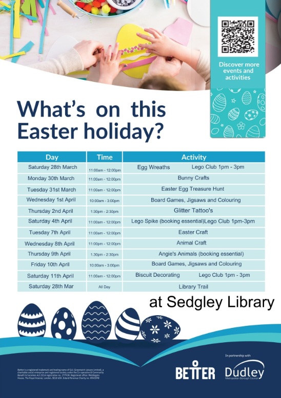 Sedgley Library - Children's Easter Holiday Activities